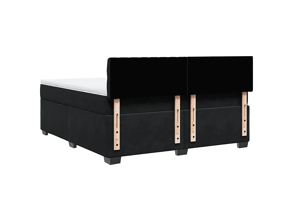Boxspring met matras fluweel zwart 180x200 cm