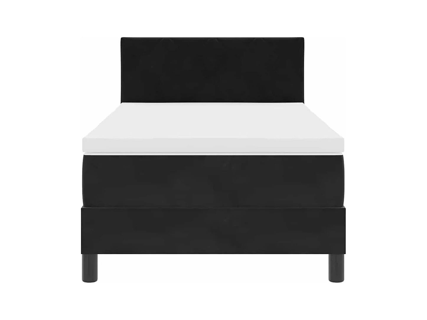 Letto a Molle con Materasso Nero 90 x 200 cm Tessuto