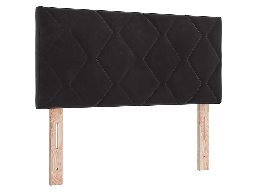 Cama tipo Box Spring con cabecera Negro 90 x 200 cm Terciopelo