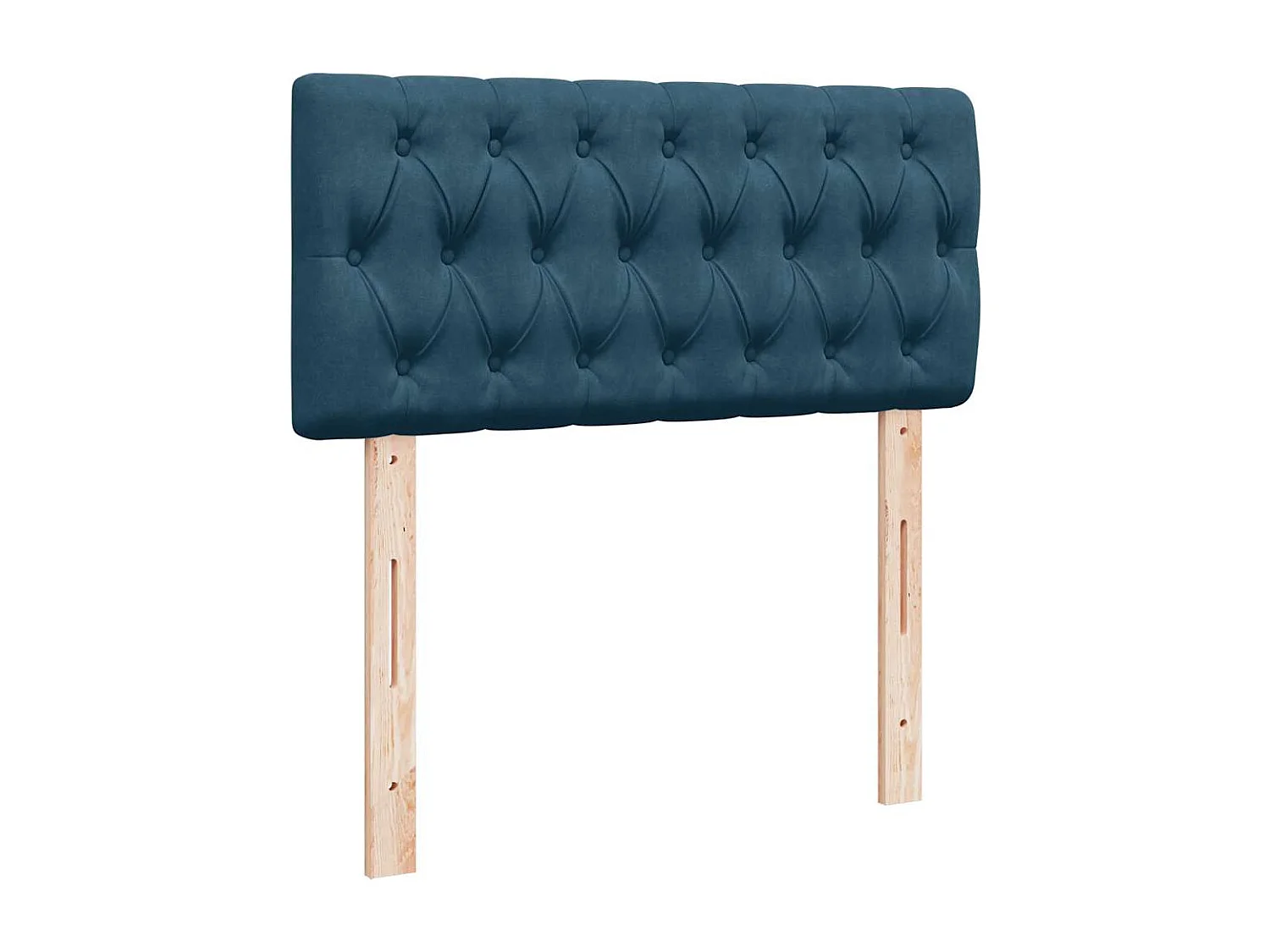 Estrutura de cama otomana com colchão azul escuro veludo