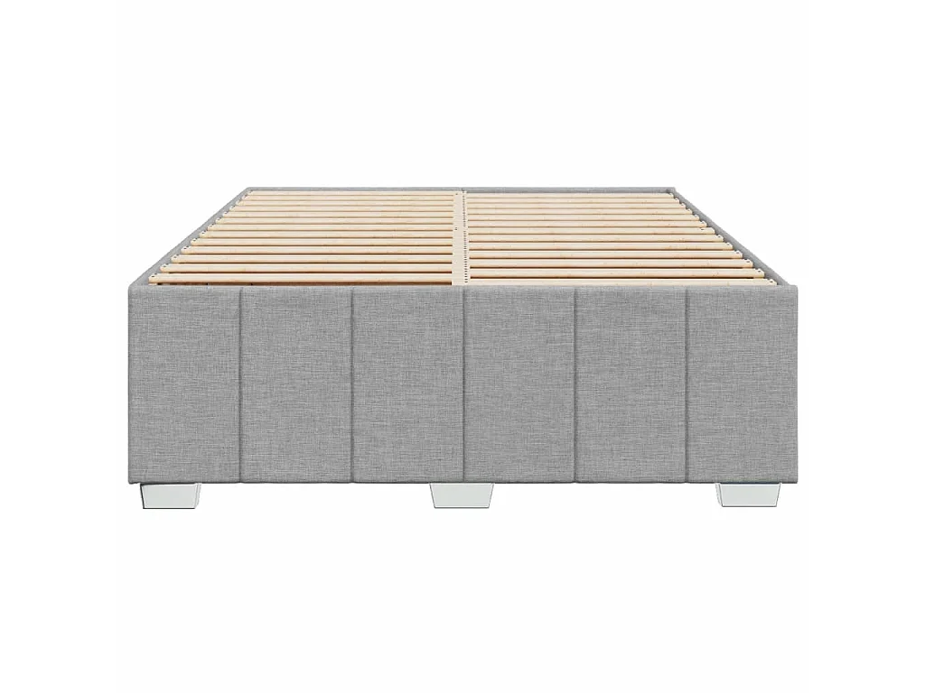 Cadre de lit sans matelas gris clair 140x200 cm tissu