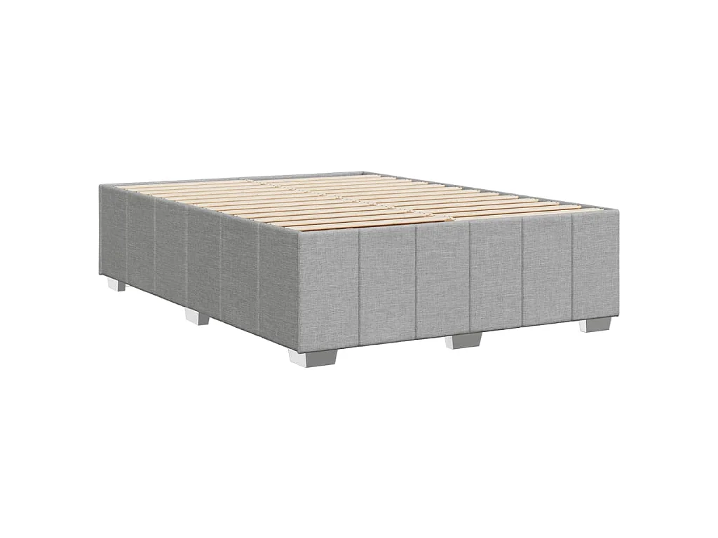 Cadre de lit sans matelas gris clair 140x200 cm tissu