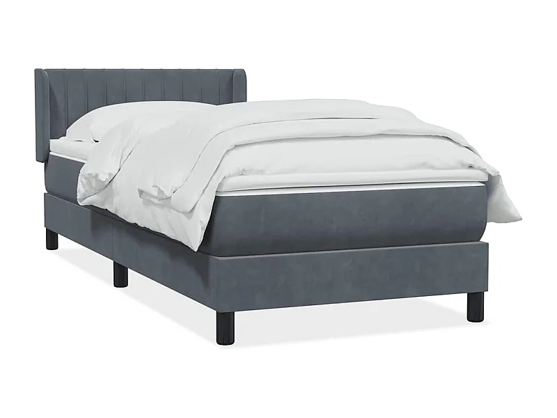 Boxspringbett mit Matratze Dunkelgrau 90x220 cm Samt