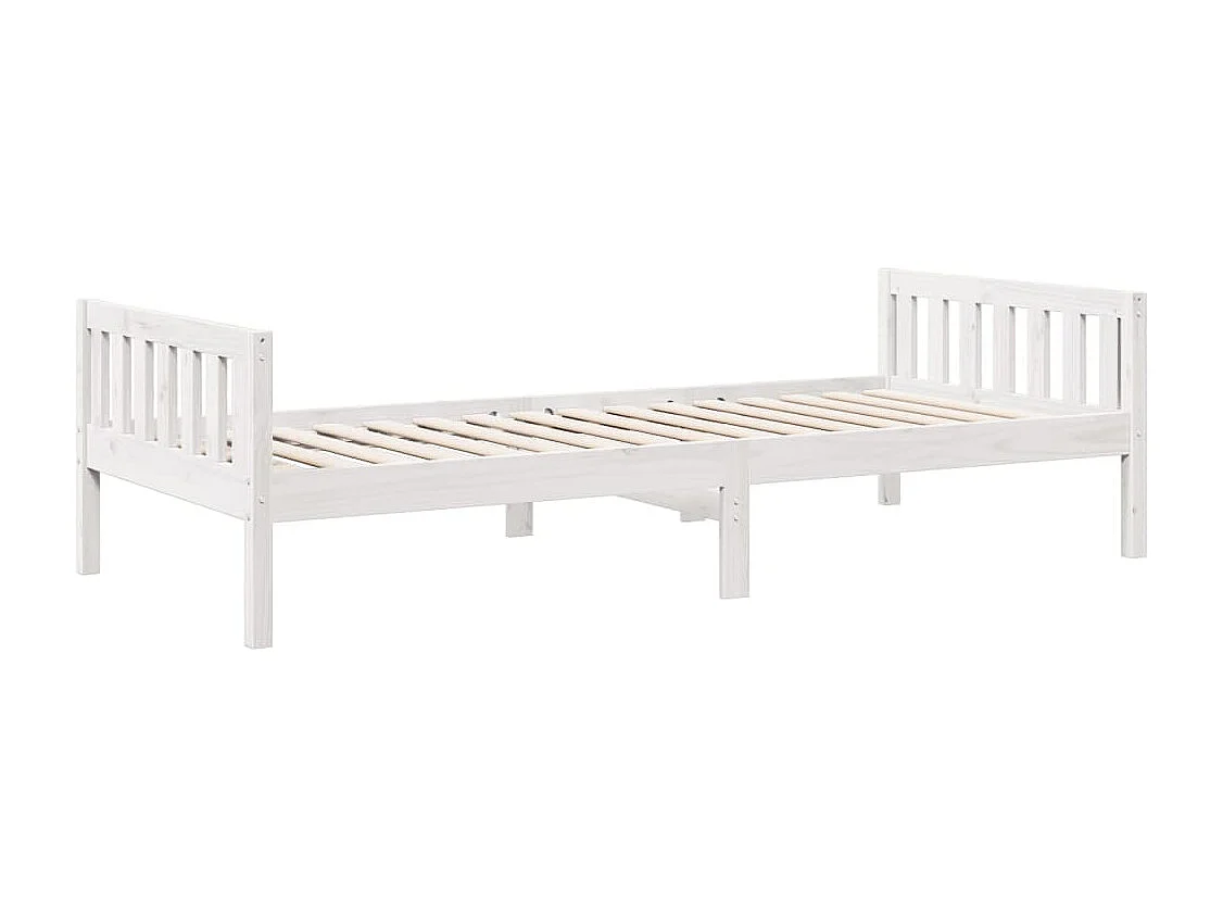 Lit pour enfants sans matelas blanc 90x190cm bois de pin massif