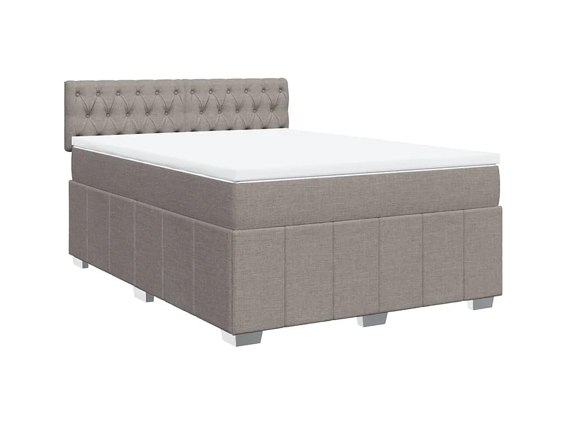 Sommier à lattes de lit avec matelas Taupe 160x200 cm Tissu
