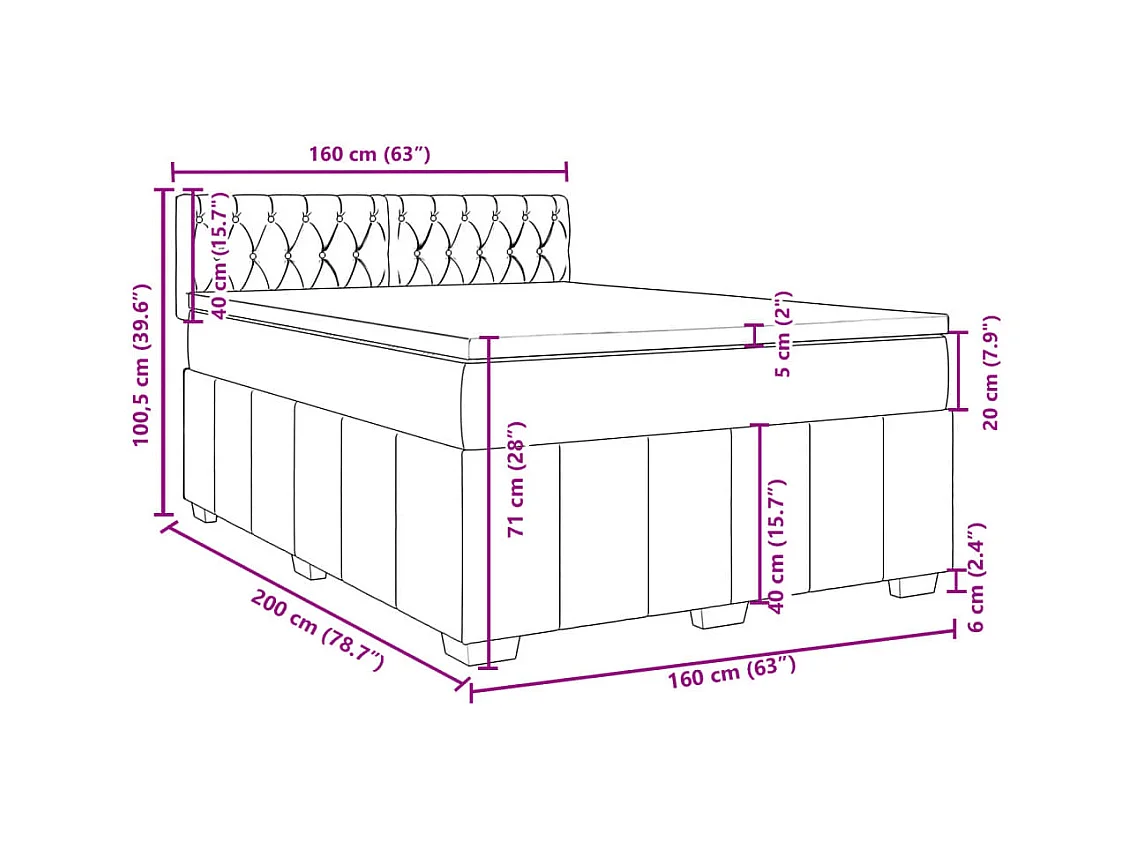 Sommier à lattes de lit avec matelas Taupe 160x200 cm Tissu
