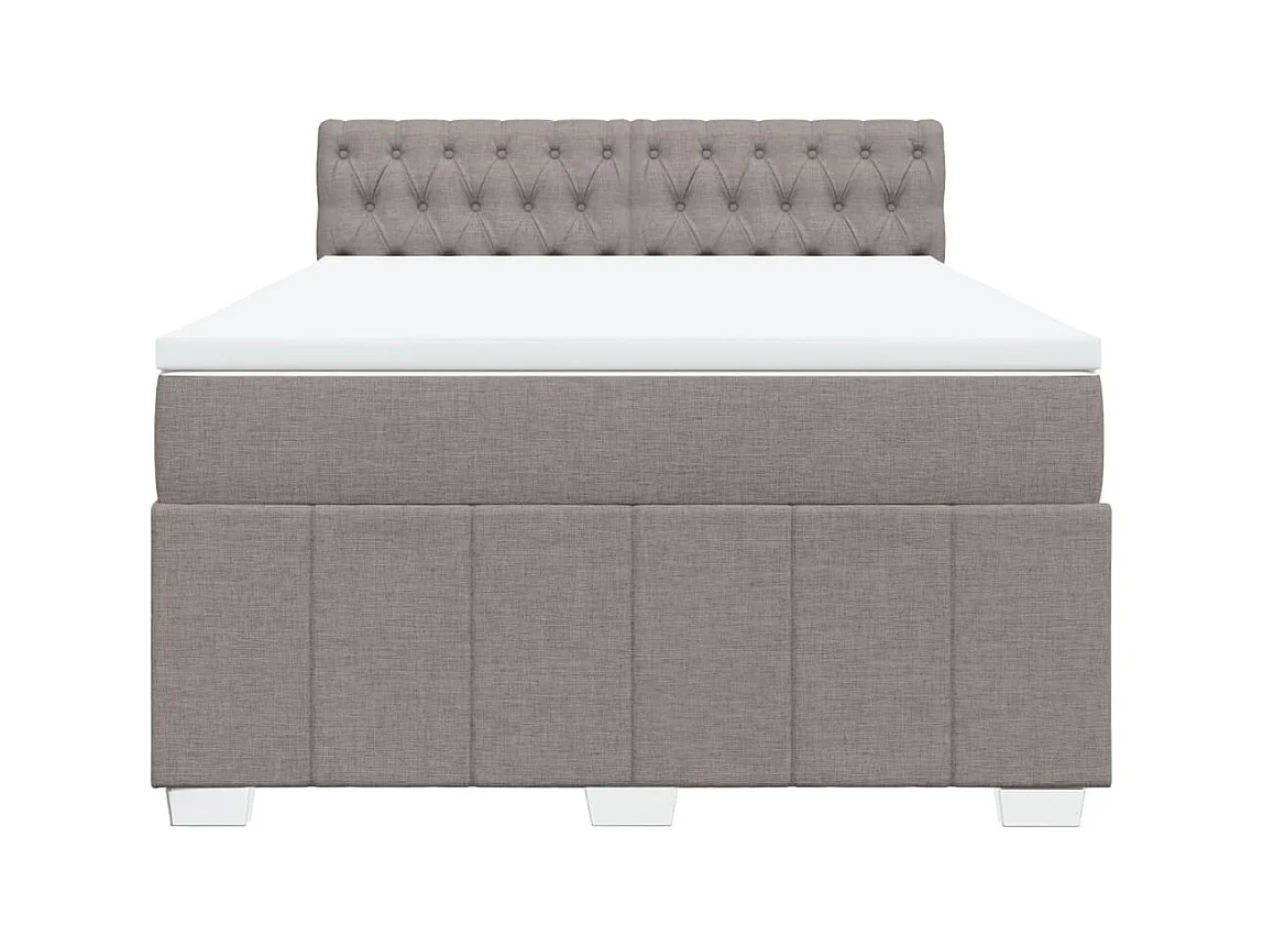 Sommier à lattes de lit avec matelas Taupe 160x200 cm Tissu