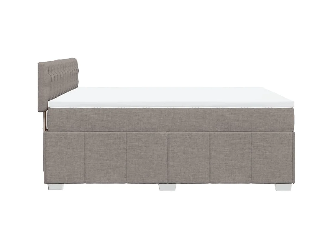 Sommier à lattes de lit avec matelas Taupe 160x200 cm Tissu