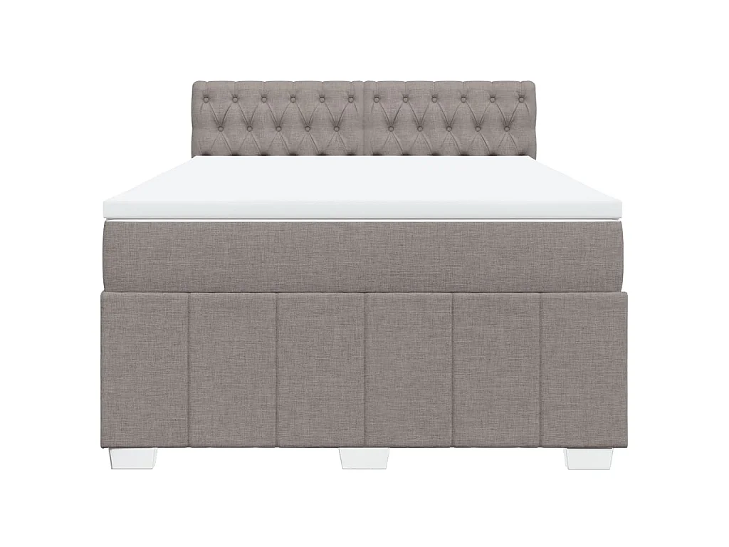 Sommier à lattes de lit avec matelas Taupe 160x200 cm Tissu