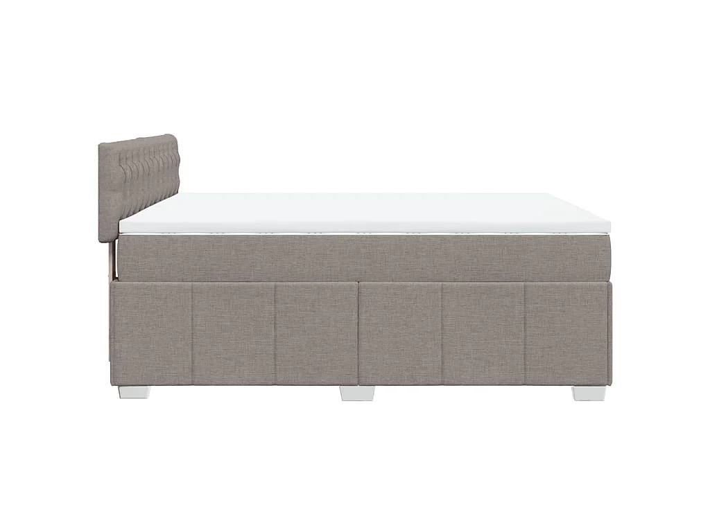Sommier à lattes de lit avec matelas Taupe 160x200 cm Tissu