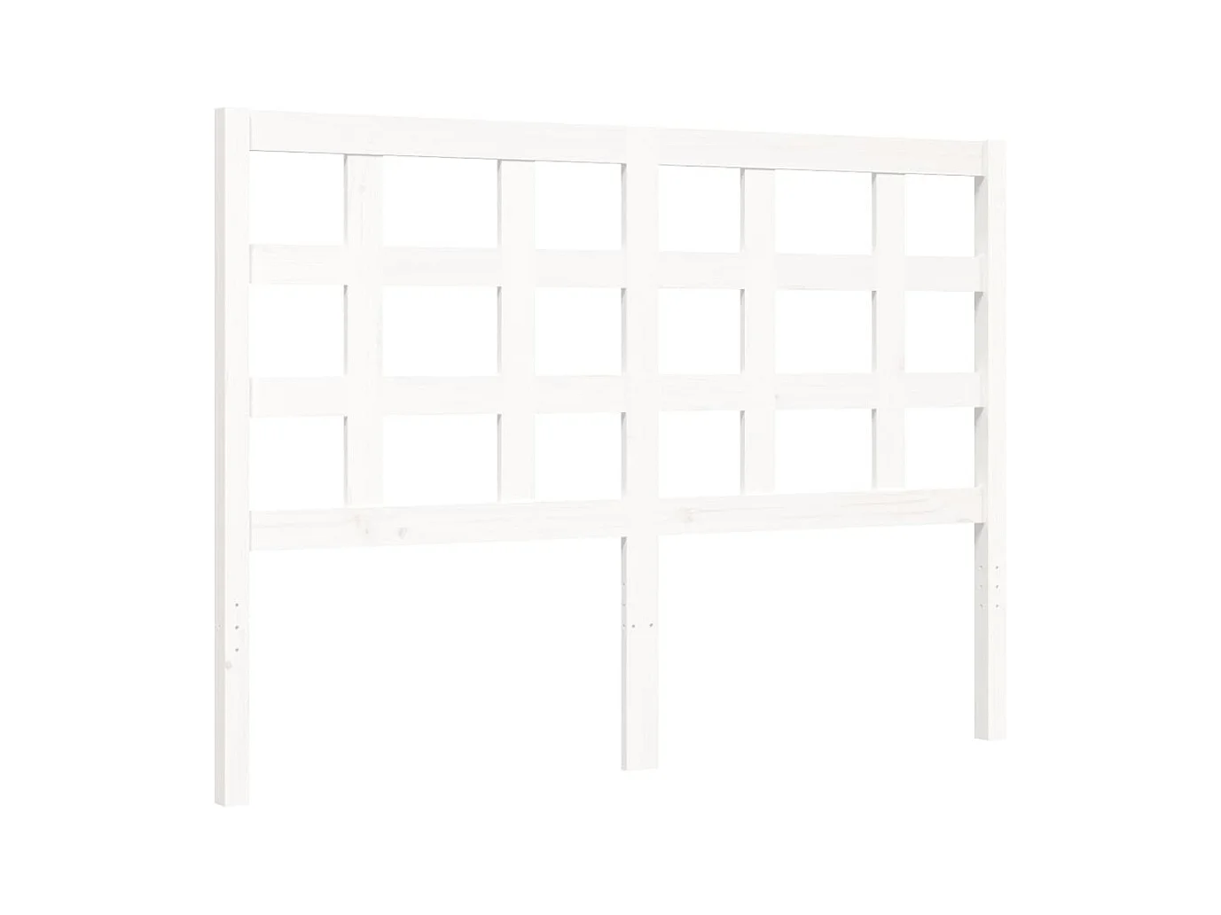 Giroletto con Testiera Bianco 140x200 cm in Legno Massello