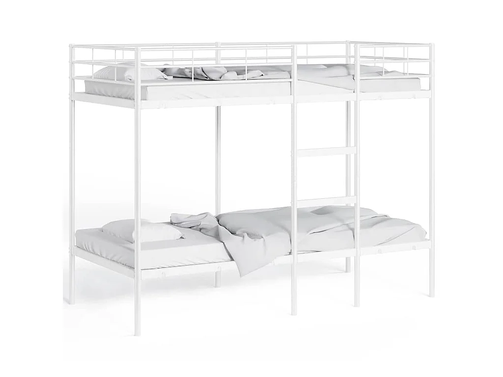 Lit superposé sans matelas blanc 90x190 cm acier