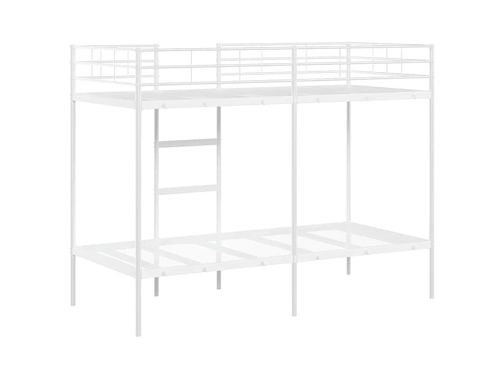 Lit superposé sans matelas blanc 90x190 cm acier