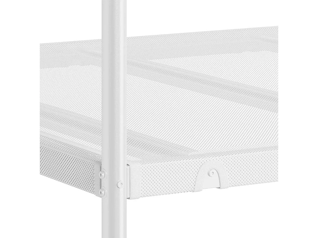 Lit superposé sans matelas blanc 90x190 cm acier