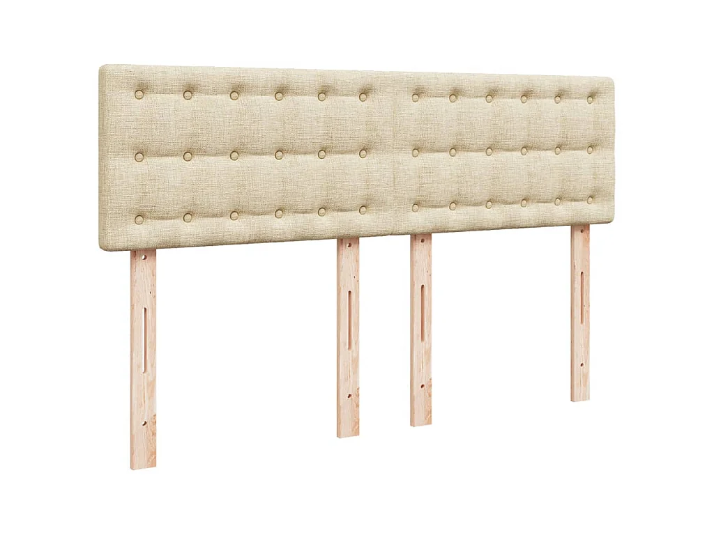 Sommier à lattes de lit avec matelas Crème 160x200 cm Tissu