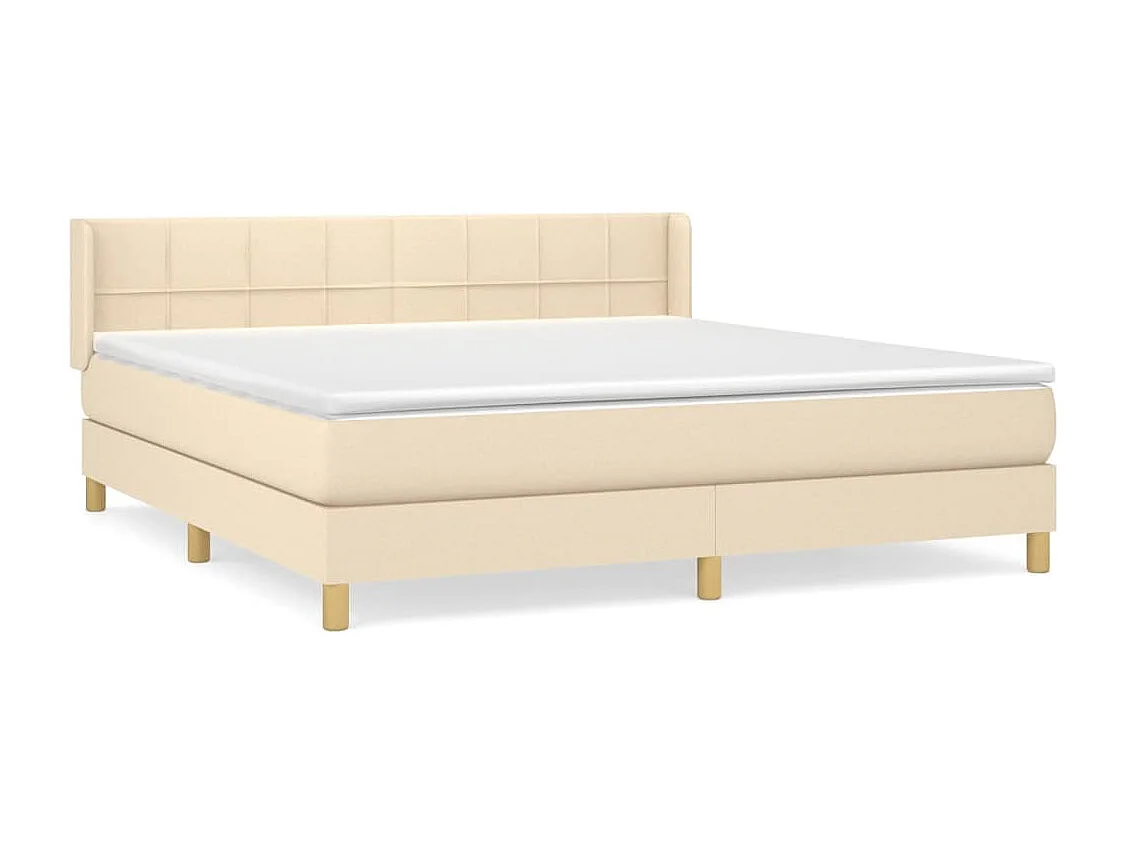 Boxspring met matras stof crèmekleurig 180x200 cm