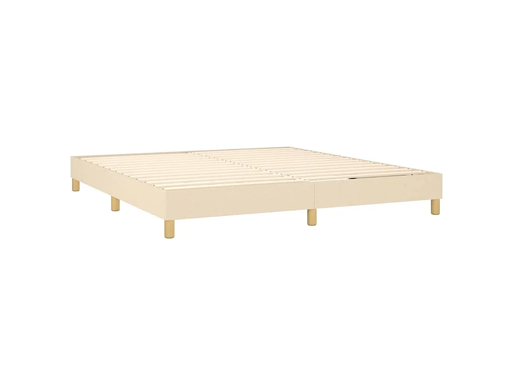 Boxspringbett mit Matratze Creme 180x200 cm Stoff