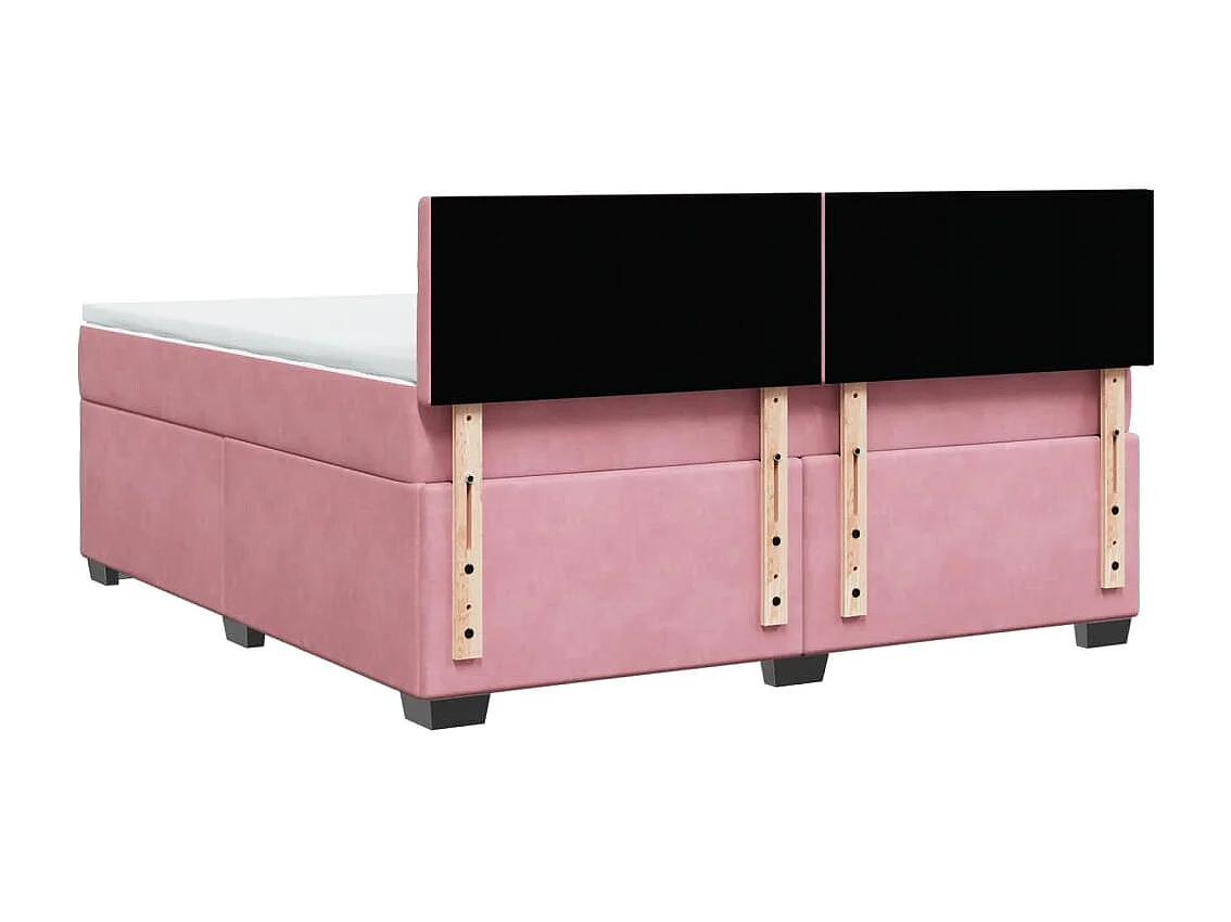 Cama com molas/colchão 180x200 cm veludo rosa