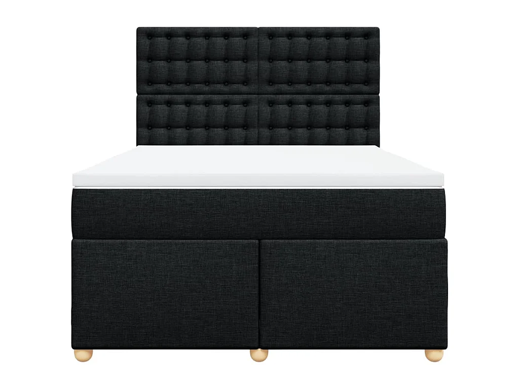 Cama com molas/colchão 140x200 cm tecido preto