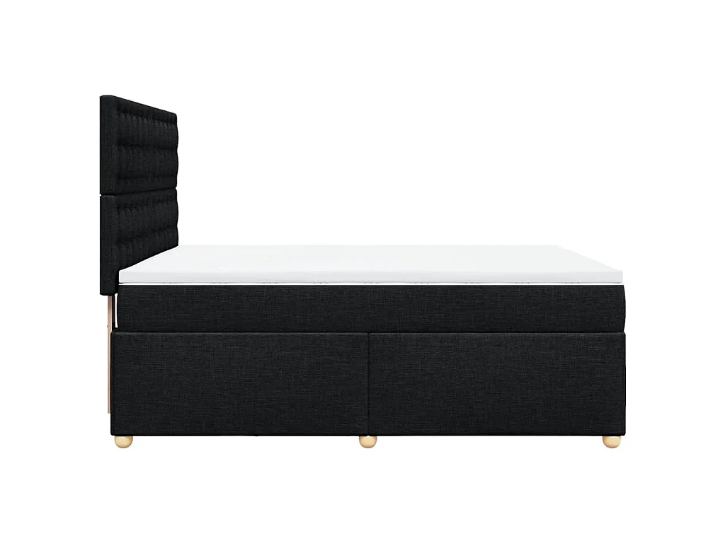 Cama com molas/colchão 140x200 cm tecido preto