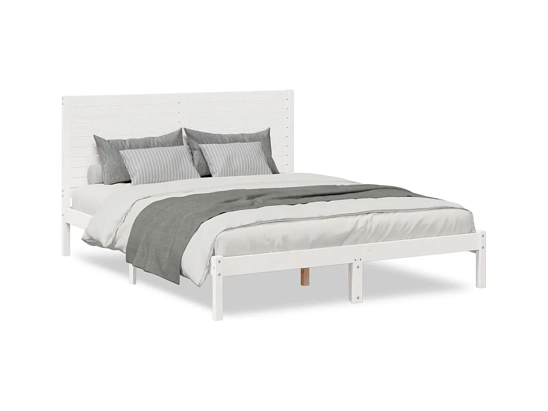 Cadre de lit extra long sans matelas 160x210 cm bois massif