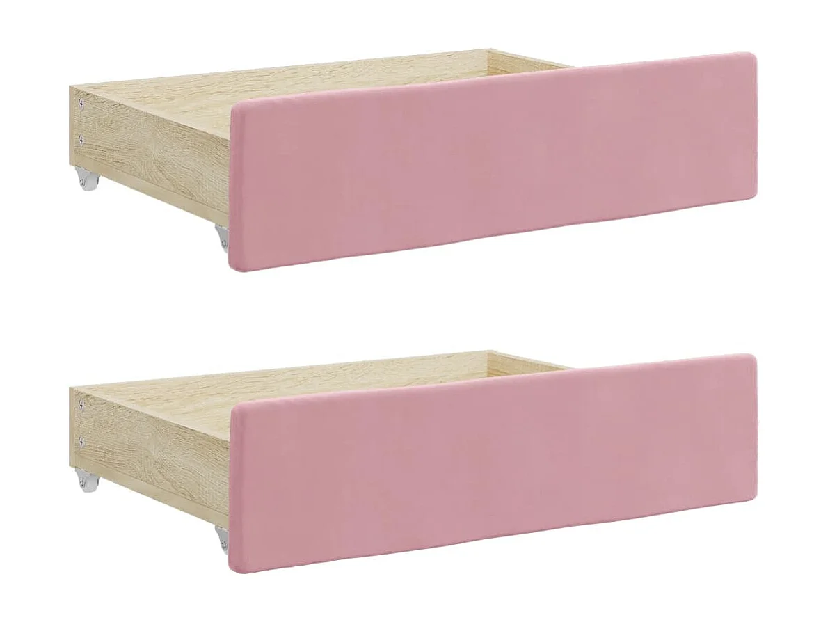 Tagesbett Ausziehbar mit Schubladen Rosa 100x200 cm Samt