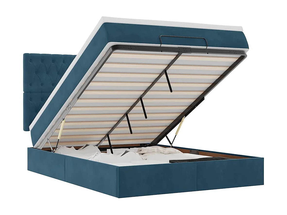 Ottoman bed met matrassen en LED's 140x190cm fluweel