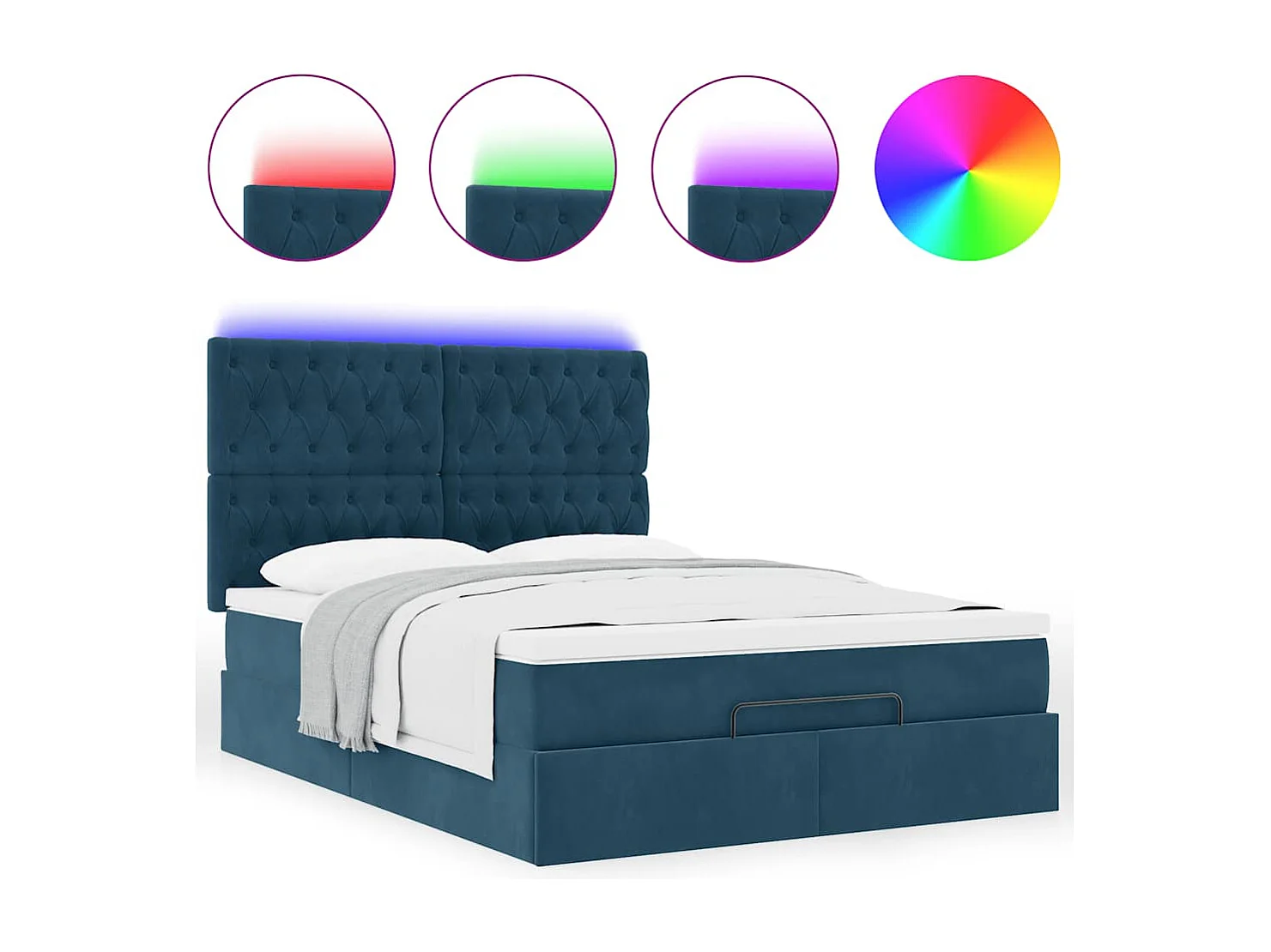 Ottoman bed met matrassen en LED's 140x190cm fluweel