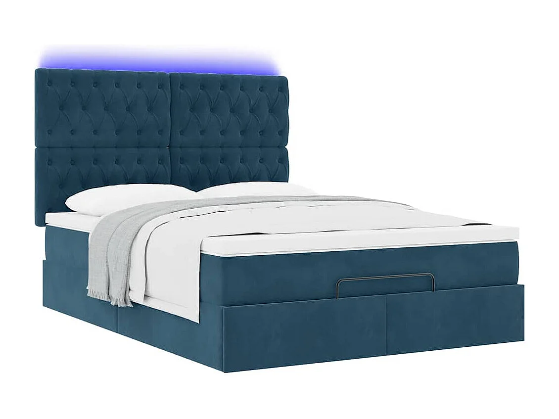 Ottoman bed met matrassen en LED's 140x190cm fluweel