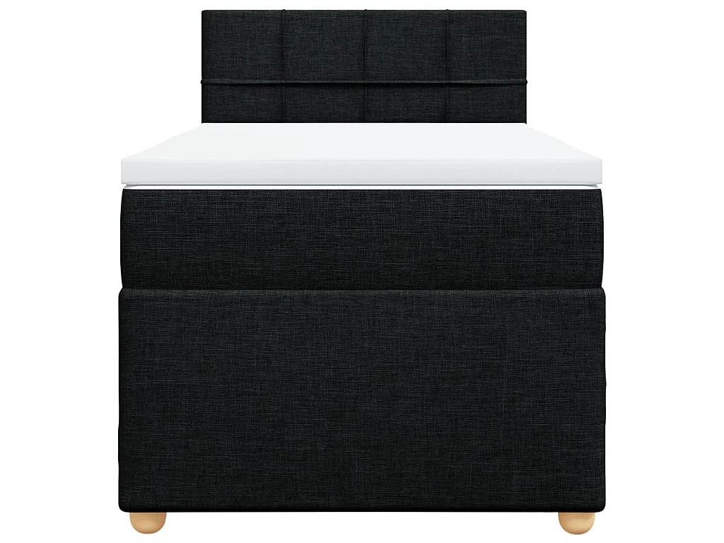 Cama box spring con colchón tela negro 100x200 cm