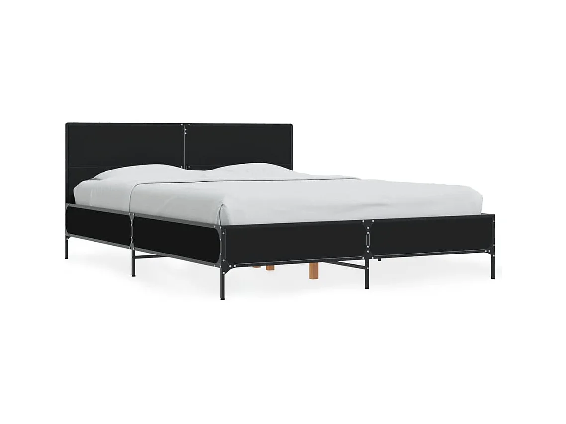Cadre de lit sans matelas noir 140x190 cm