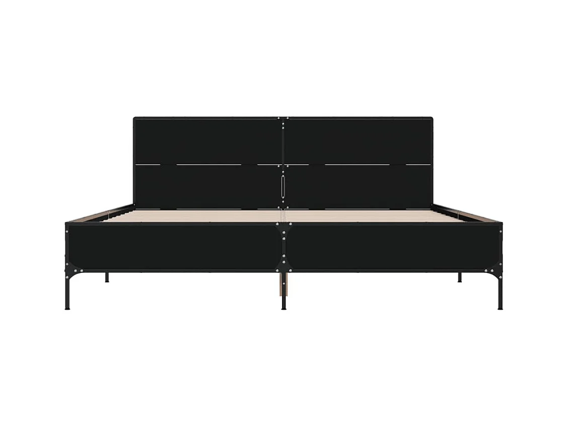 Cadre de lit sans matelas noir 140x190 cm