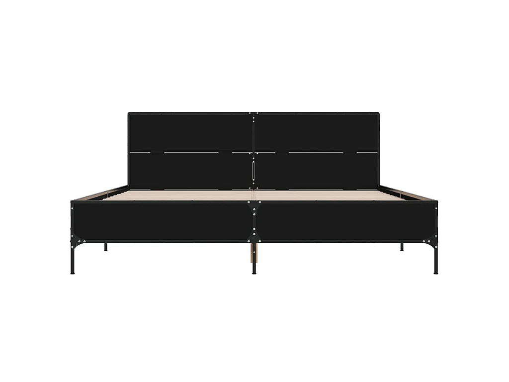 Cadre de lit sans matelas noir 140x190 cm