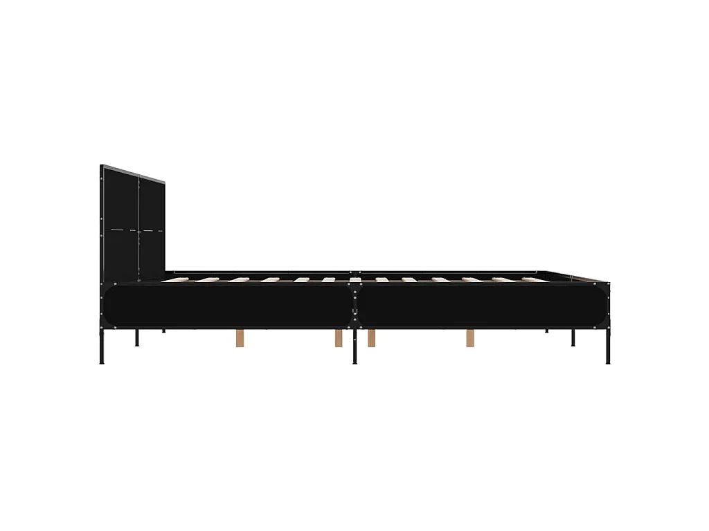 Cadre de lit sans matelas noir 140x190 cm