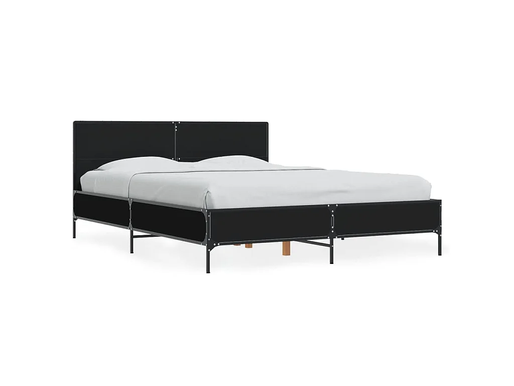 Cadre de lit sans matelas noir 140x190 cm