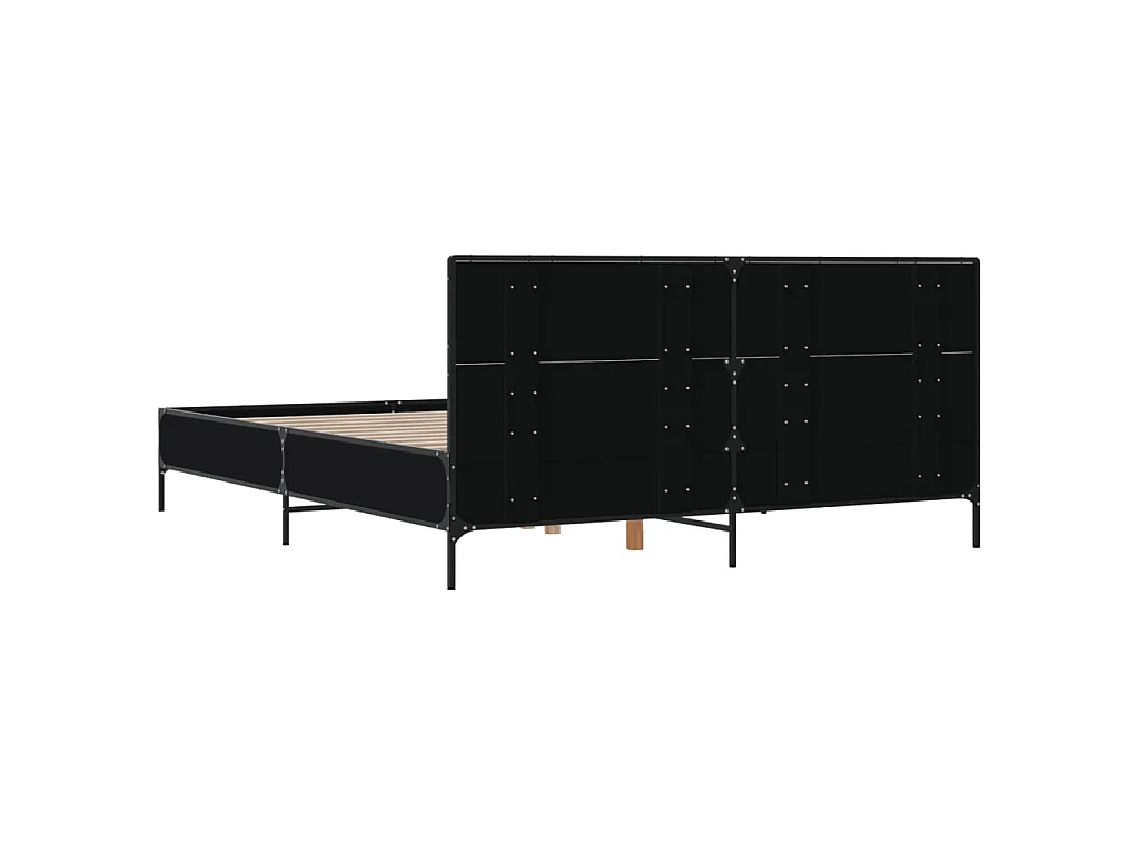 Cadre de lit sans matelas noir 140x190 cm