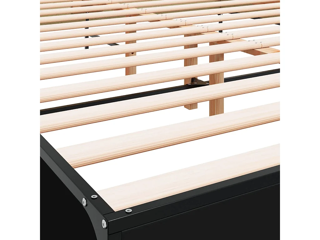 Cadre de lit sans matelas noir 140x190 cm