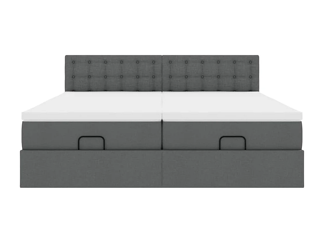 Ottoman bed met matrassen en LED's 160x200cm stof donkergrijs