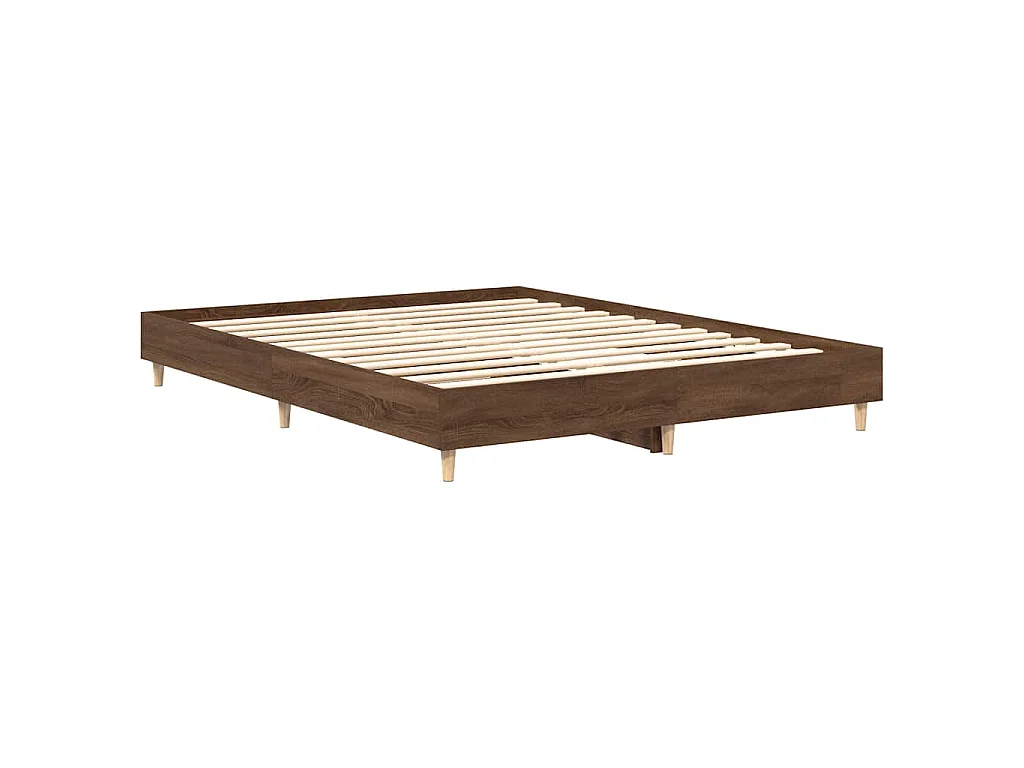 Cadre de lit sans matelas chêne marron 90x190cm bois ingénierie