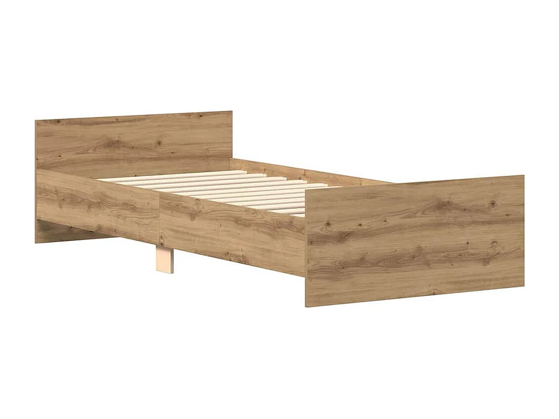 Estructura de cama sin colchón madera de ingeniería roble