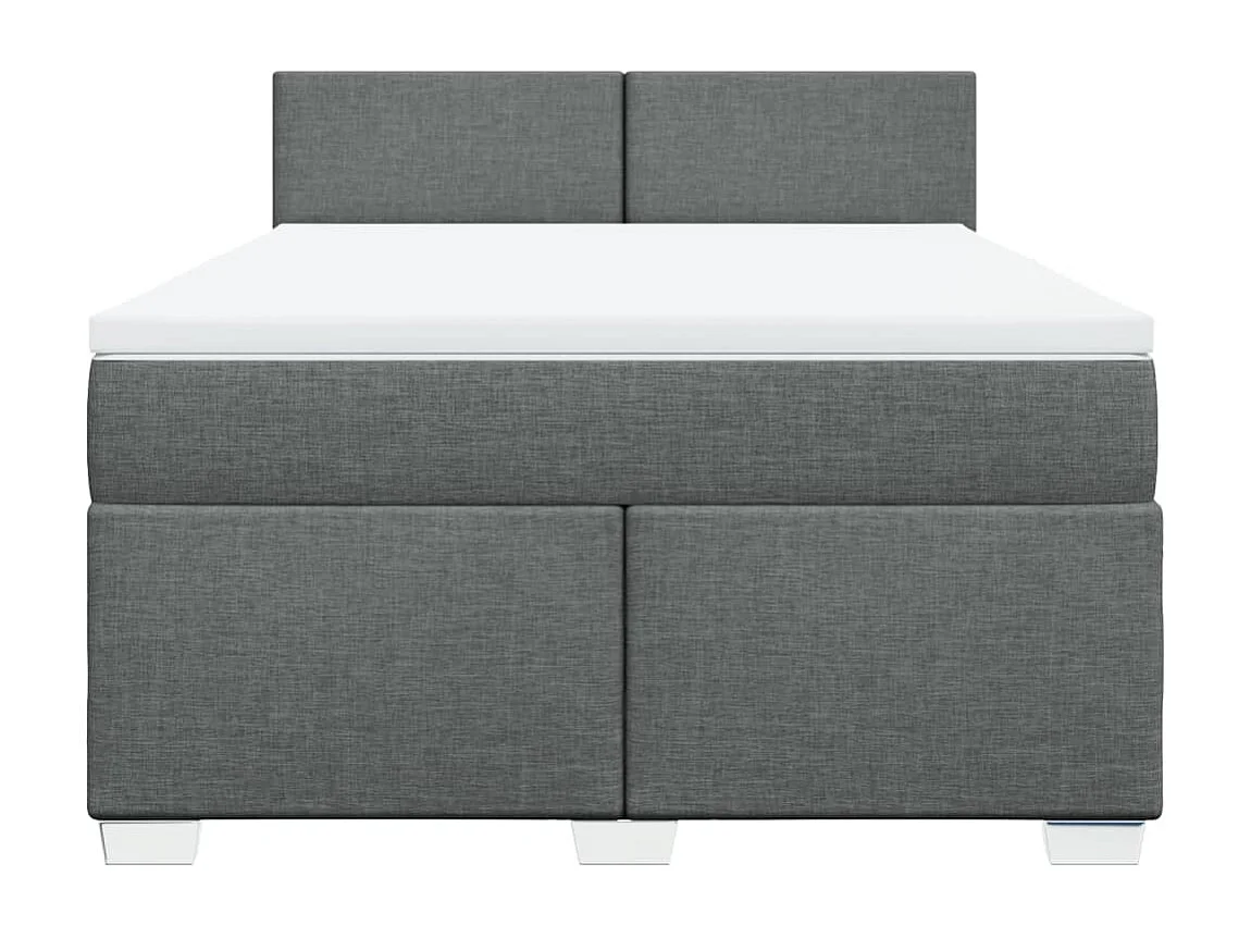 Boxspringbett mit Matratze Dunkelgrau 160x200 cm Stoff