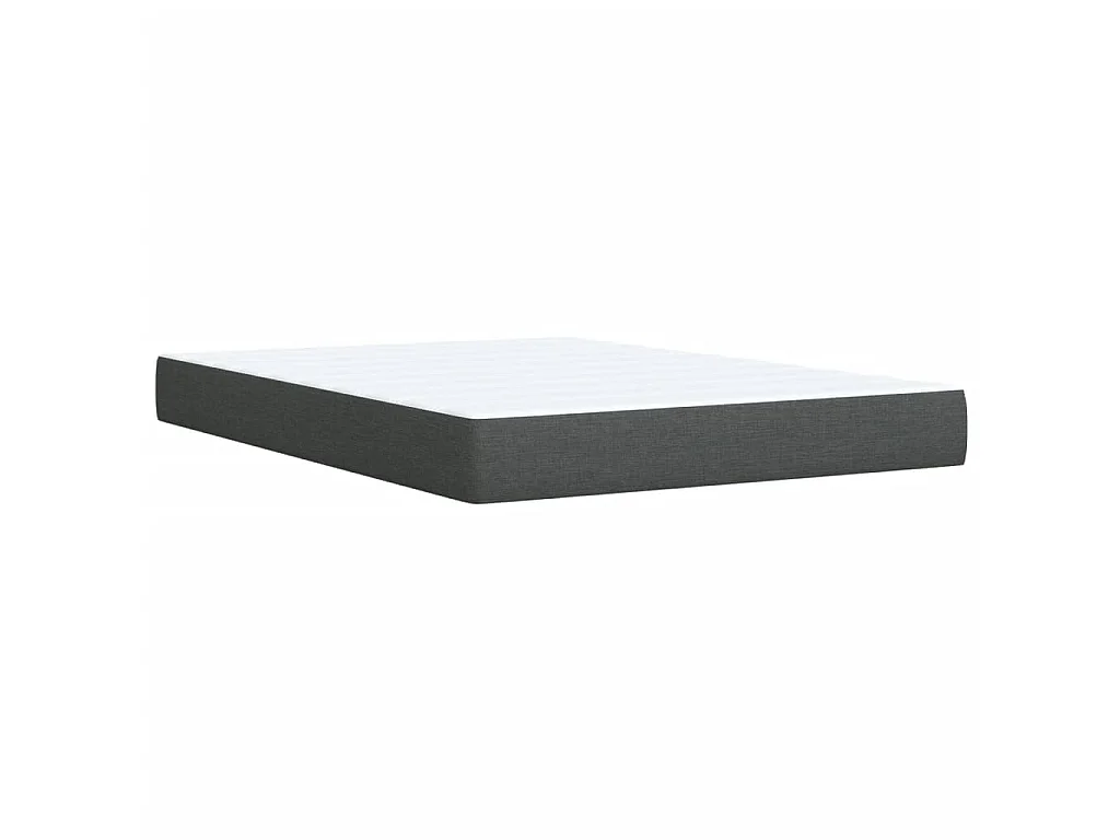Cama box spring con colchón tela gris oscuro 160x200 cm