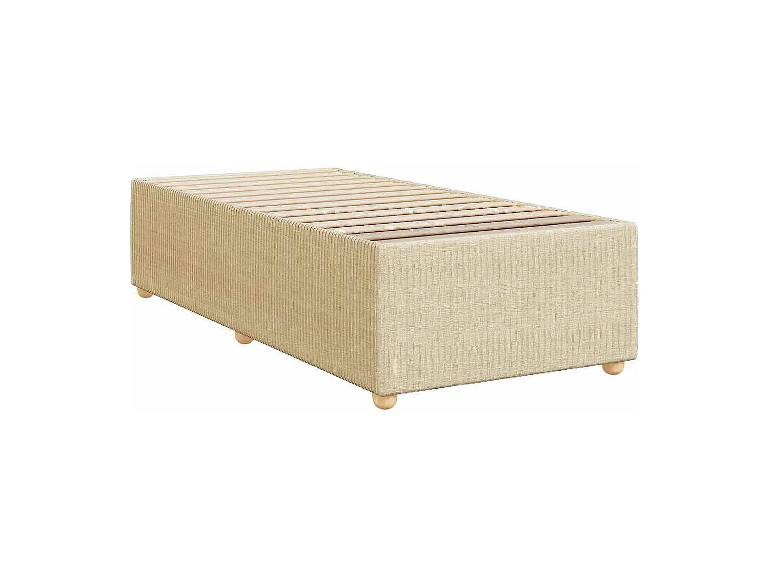 Sommier à lattes de lit avec matelas Crème 90x200 cm Tissu