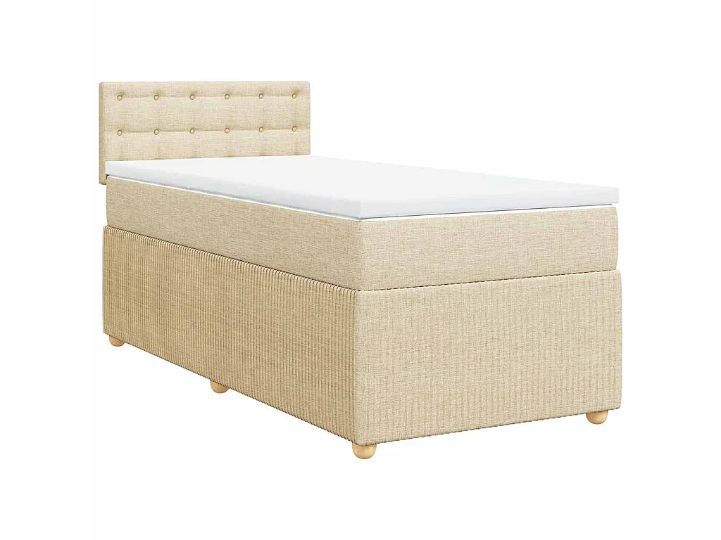 Boxspringbett mit Matratze Creme 90x200 cm Stoff