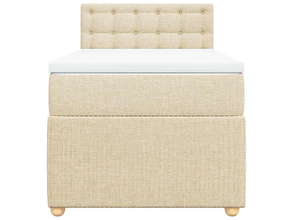 Boxspringbett mit Matratze Creme 90x200 cm Stoff