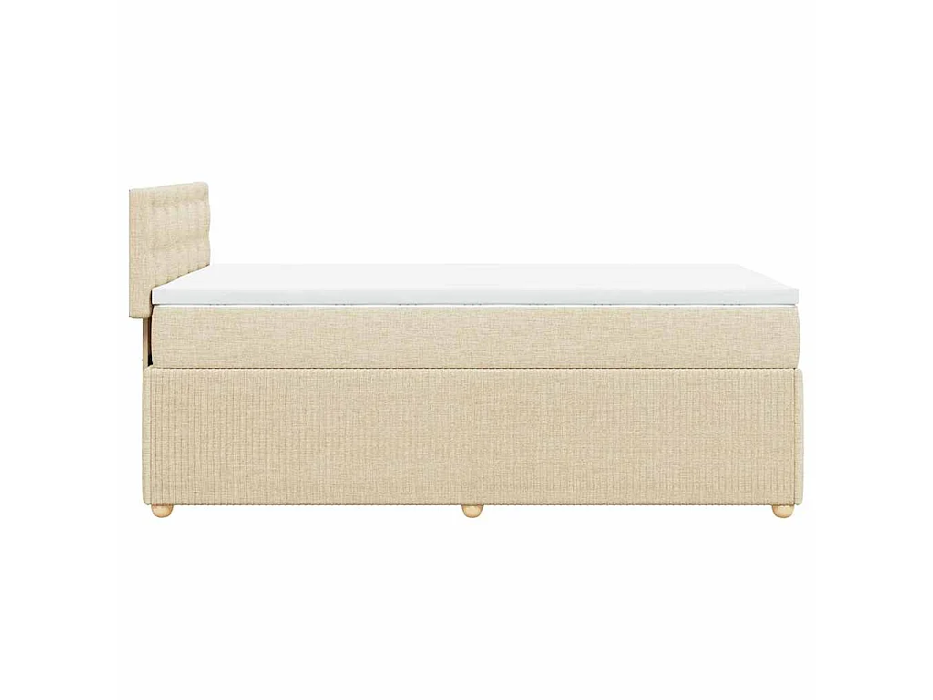 Boxspringbett mit Matratze Creme 90x200 cm Stoff