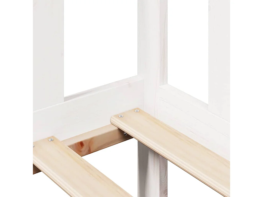 Dormeuse con Cassetti Bianco 90x200 cm Legno Massello di Pino