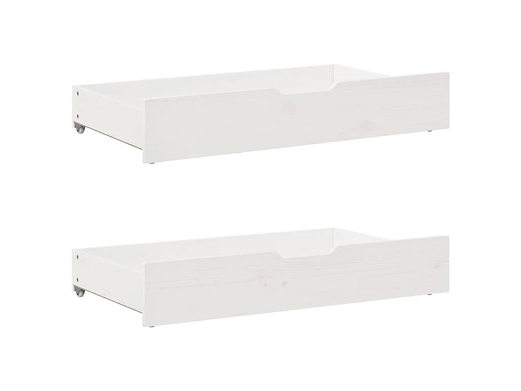 Sofá cama con cajones madera maciza de pino blanco 90x200 cm