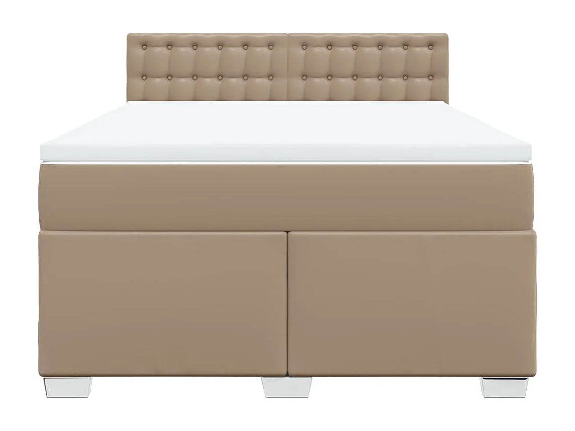 Boxspringbett Matratze Cappuccino-Braun 140x190cm Kunstleder