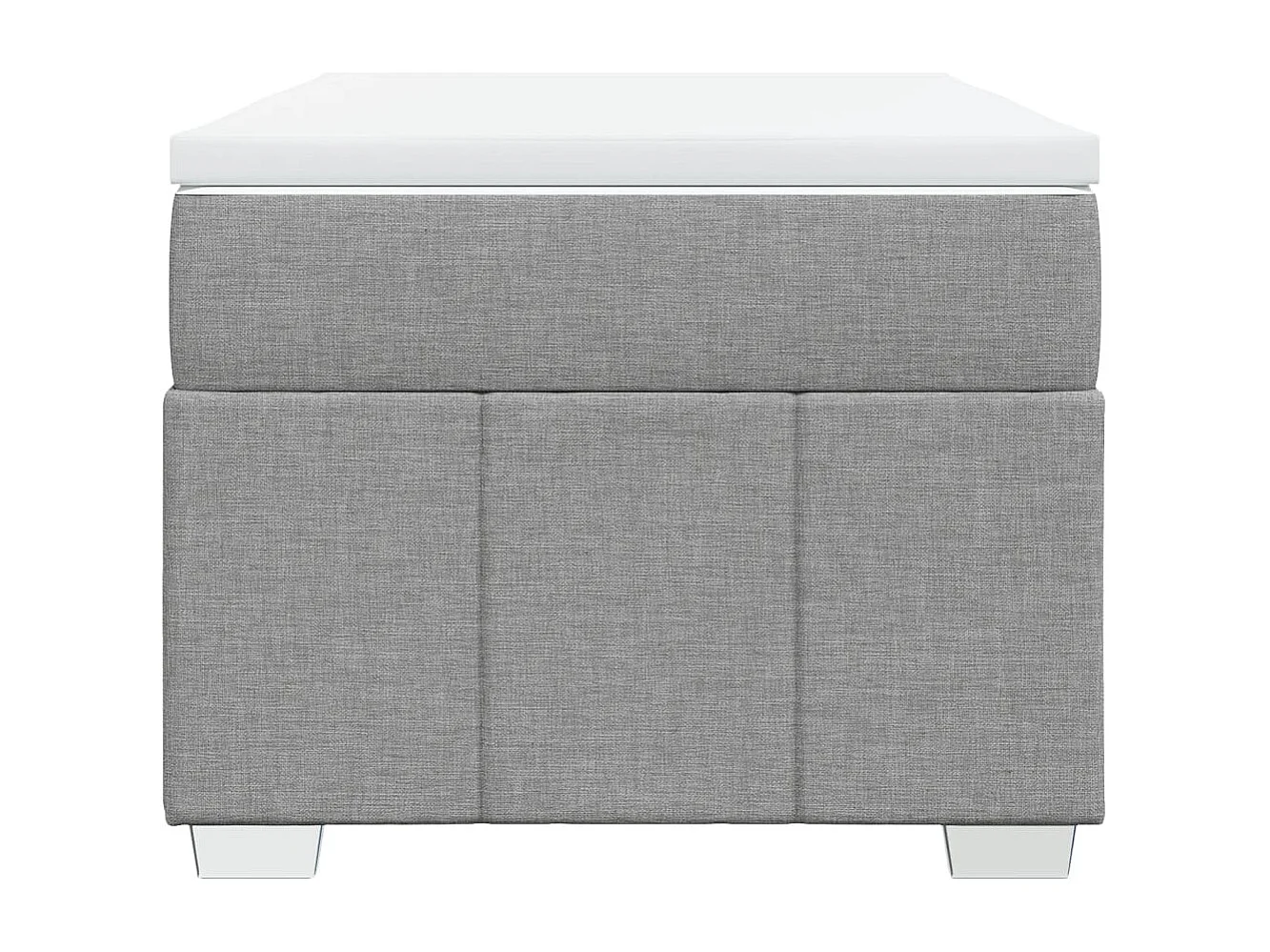 Cama box spring con colchón tela gris claro 90x190 cm